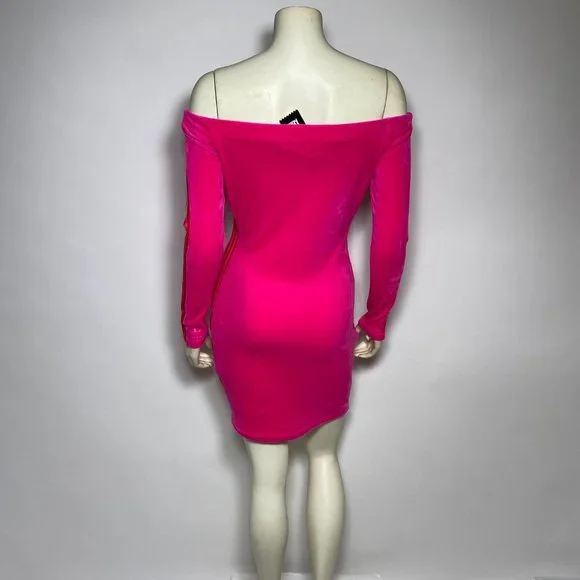 ADIDAS x IVY PARK Pink Velour Dress 'Heart Drop' - Picture 5 of 10